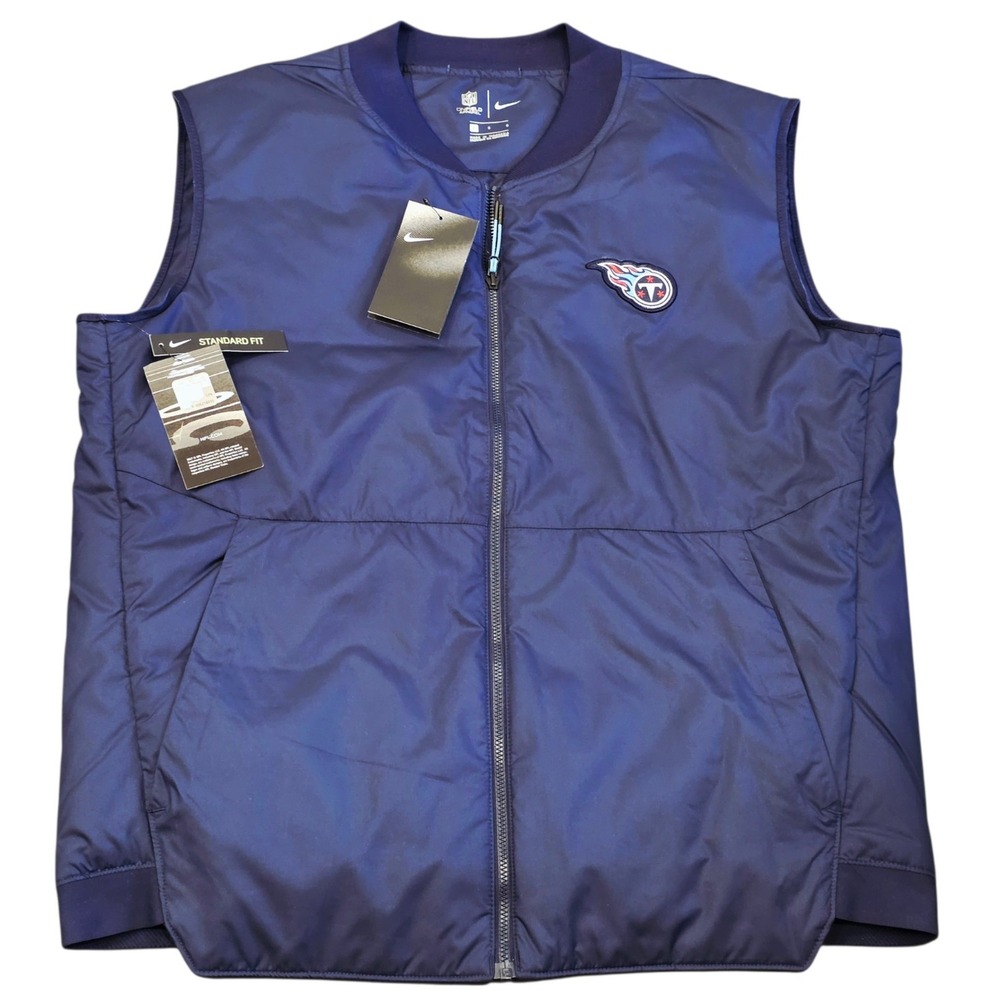 Nike NFL Tennessee Titans On-Field Full Zip Vest Mens Large Navy Blue New